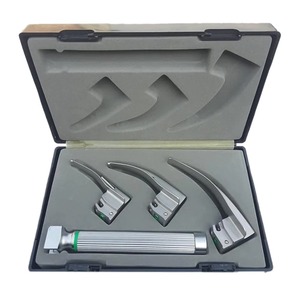 Premium Quality Manual Fiber Optic Macintosh Laryngoscope Set 4 Blades German Steel